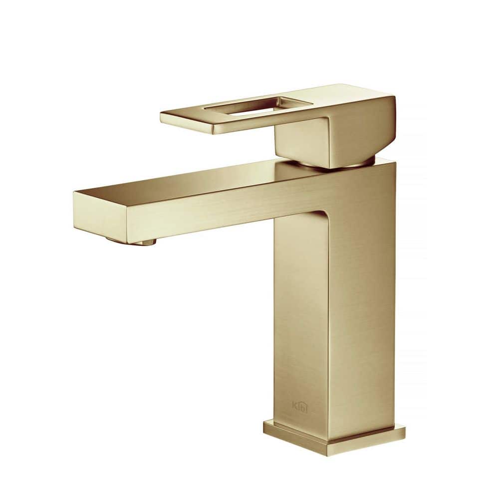 Single Handle Lever Handle Single Hole Bathroom Sink Faucet with Supply Lines and Adjustable Flow Rate in Brushed Gold price history on PriceWatchPro