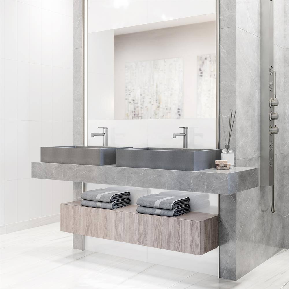 Concreto Stone 24" Gray Rectangular Vessel Bathroom Sink