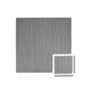 36 in. x 72 in. Grey Manor Interlocking Foam Floor Tiles (Set of 2)