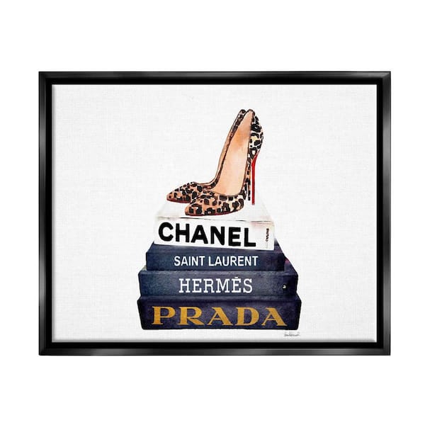 The Stupell Home Decor Collection Glam Fashion Book Set Leopard Pumps Heels  by Amanda Greenwood Floater Frame Culture Wall Art Print 17 in. x 21 in.  agp-101_ffb_16x20 - The Home Depot