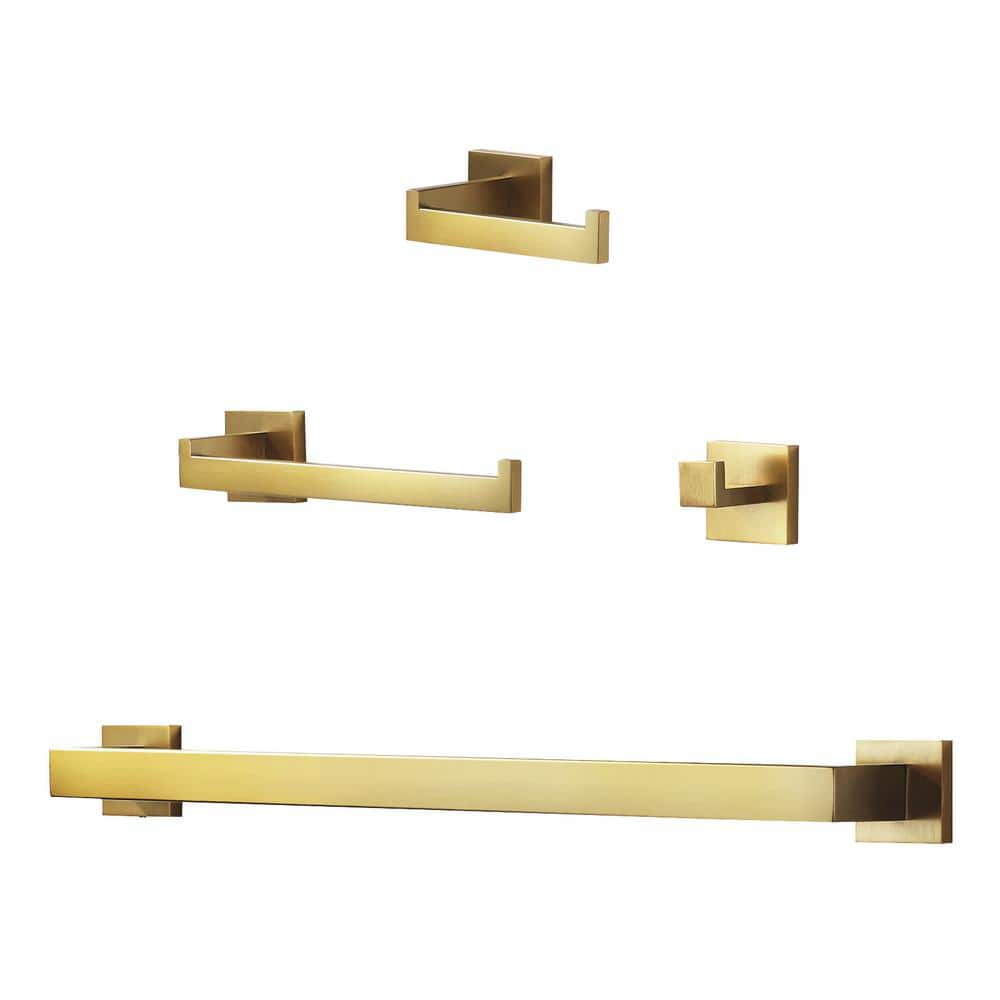 ALEASHA 4Piece Bath Hardware Set with Mounting Hardware in Brushed