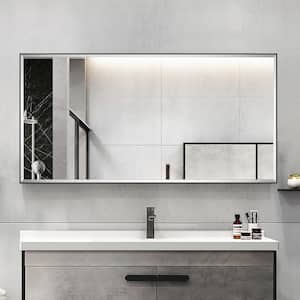 40 in. W x 20 in. H Rectangular Framed Beveled Edge Wall Mounted Bathroom Vanity Mirror in Black