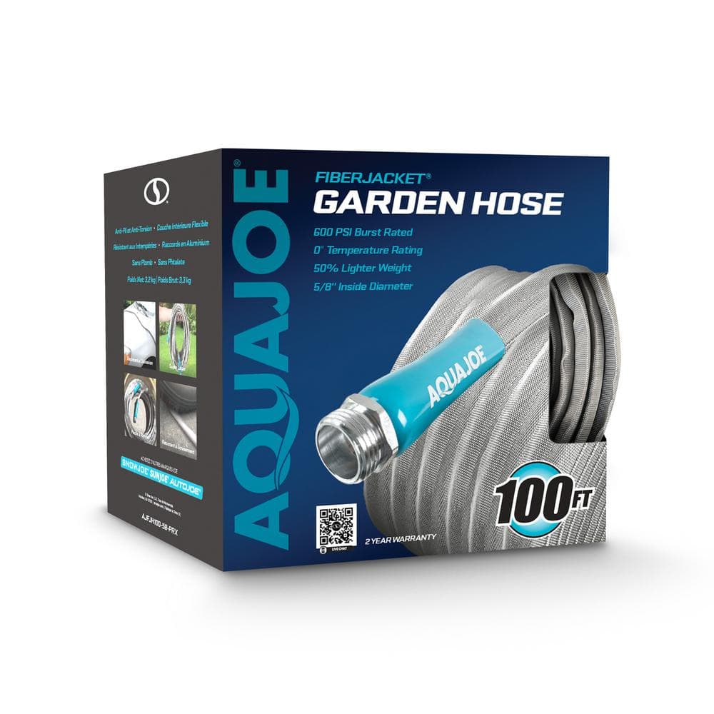 Aqua Joe 100ft Ultra Flexible Kink-Free Gray Garden Hose