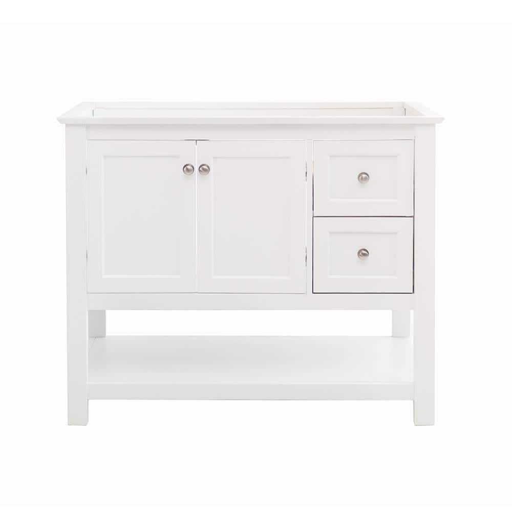 Manchester 42" White Solid Wood Freestanding Bathroom Vanity Base