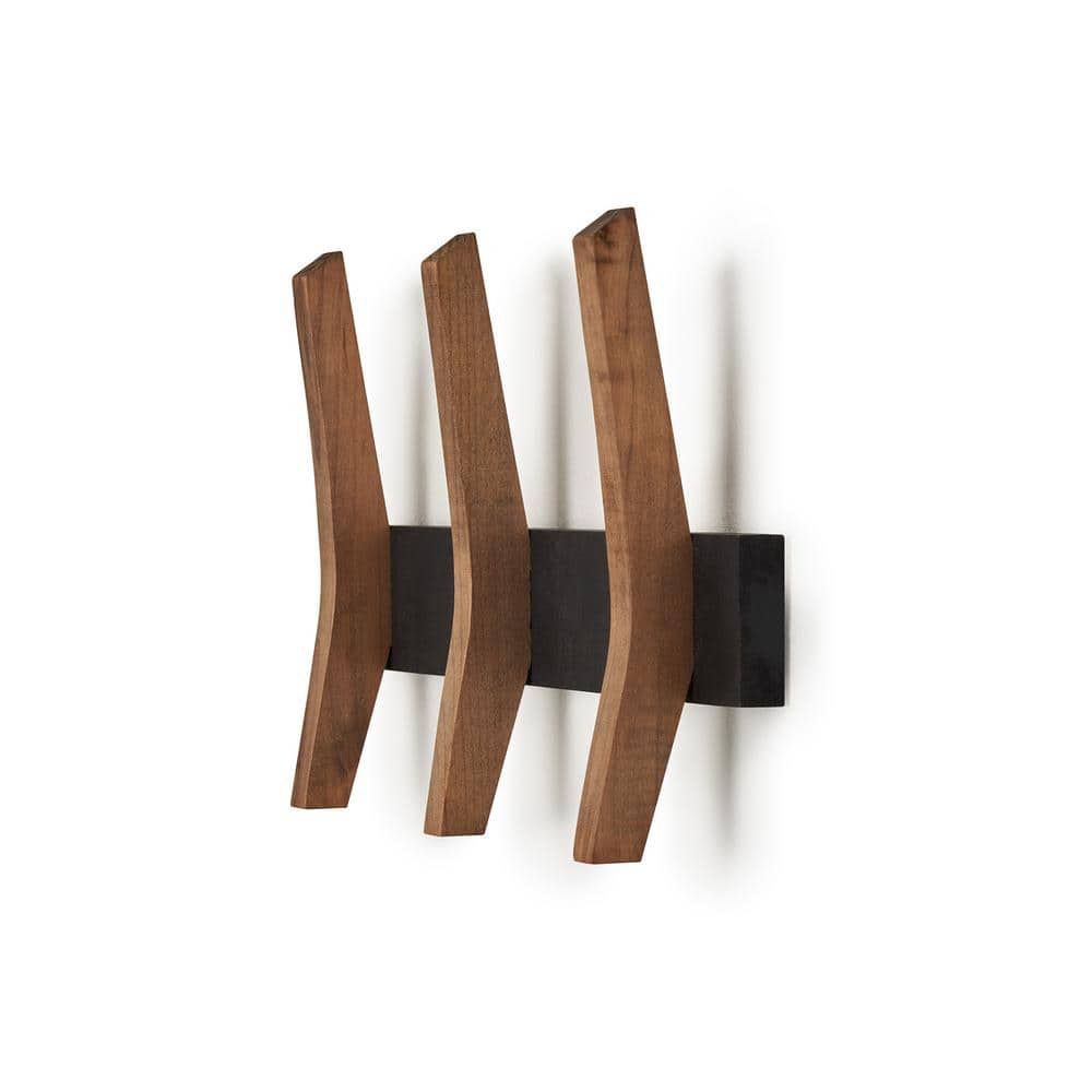 Trinity Black Walnut Mid-Century Coat Rack with Shelf