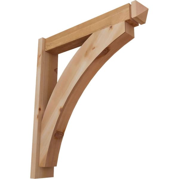 Ekena Millwork 6 in. x 34 in. x 30 in. Western Red Cedar Thorton Arts and Crafts Smooth Outlooker