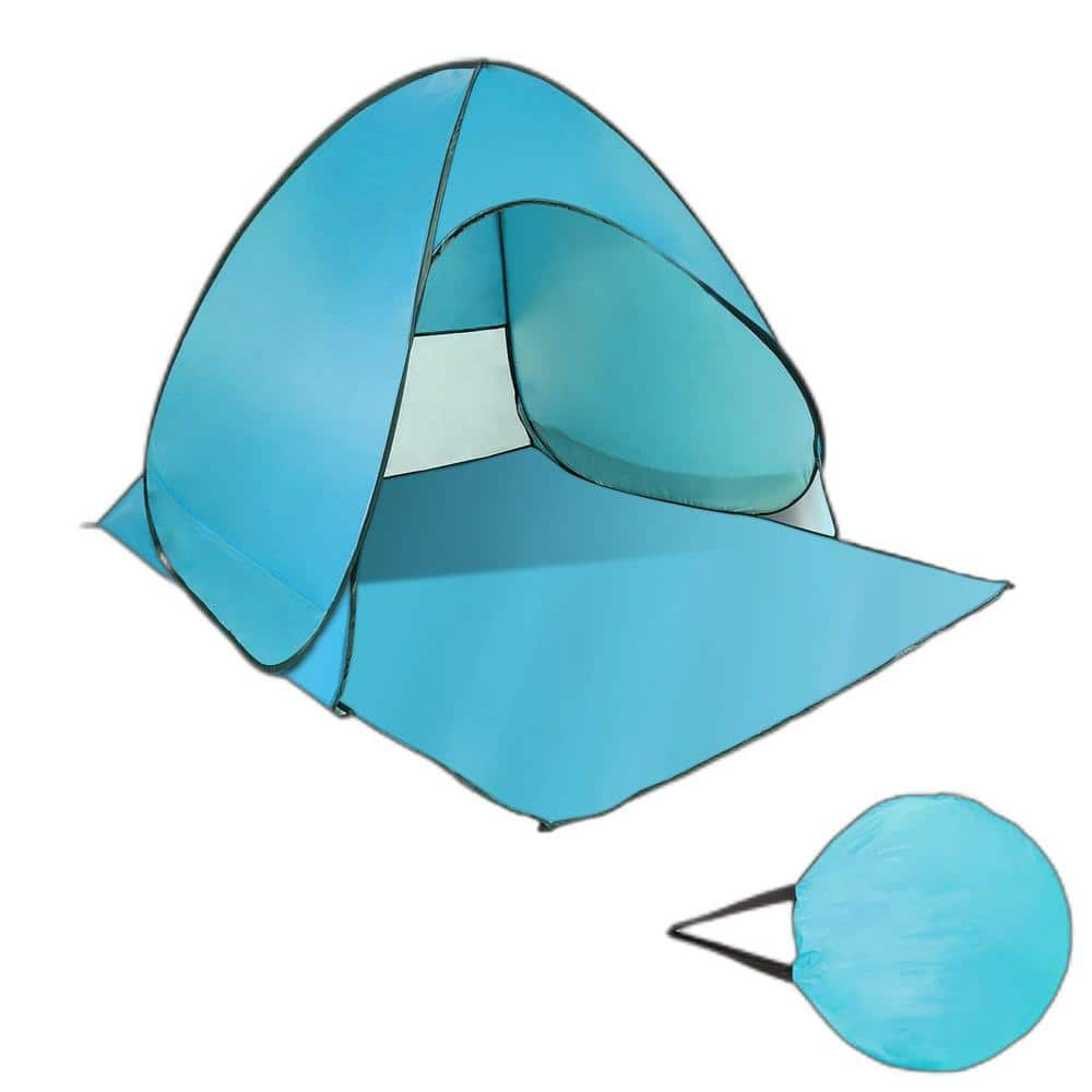 Outdoor Green 2/3-Person Pop-Up Beach Tent Sun Shade Shelter with Anti-UV Automatic Waterproof Canopy and Storage Bag -  Afoxsos, HDDB1378