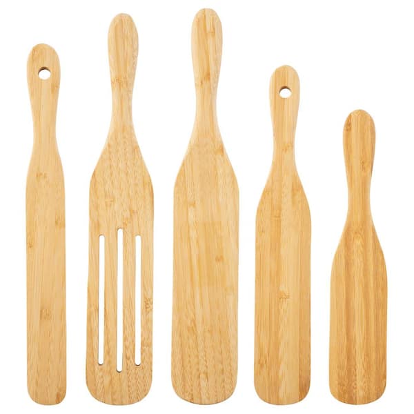 TableCraft Bamboo Spurtle Spatulas (Set of 5) (6-Pack)