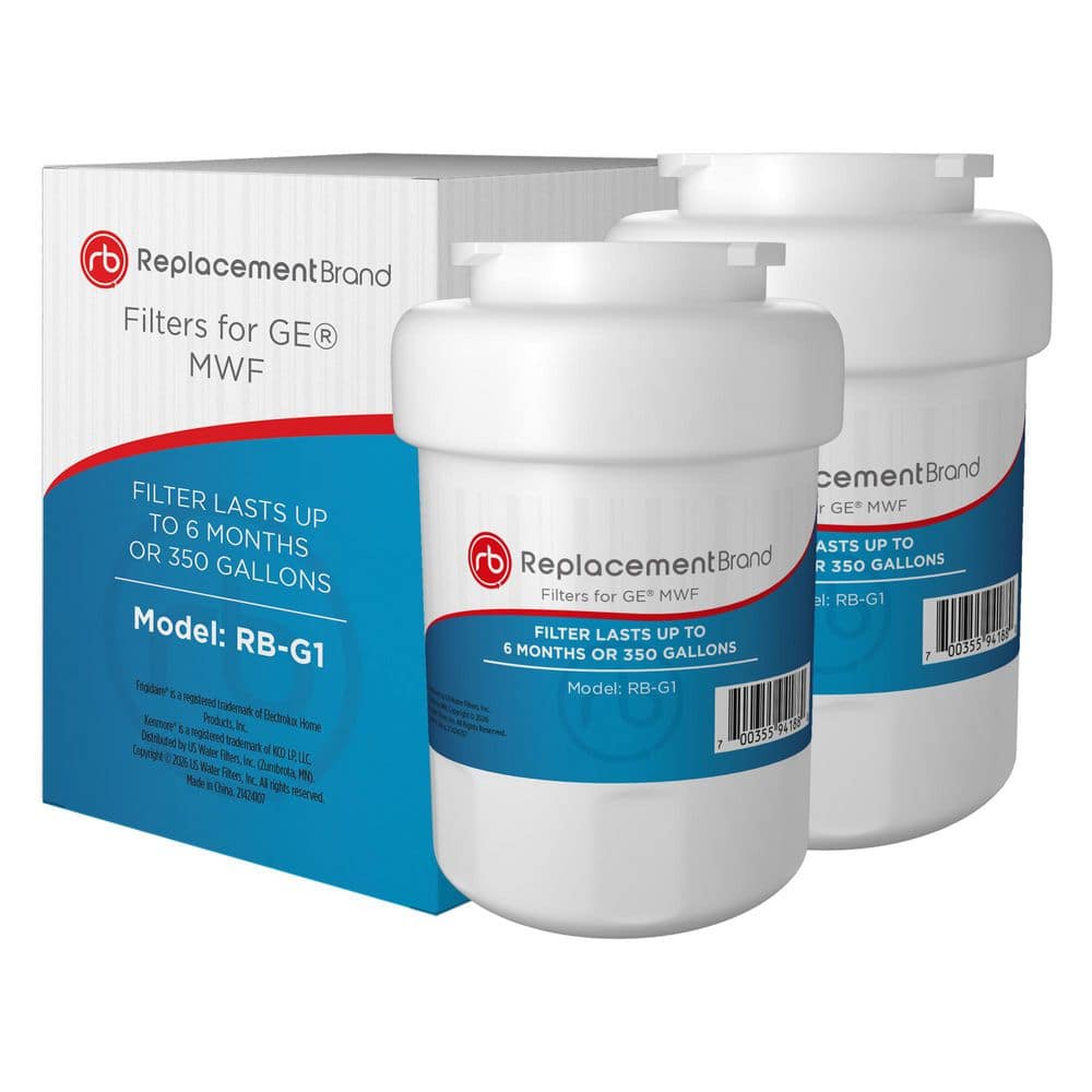 ReplacementBrand Refrigerator Water Filter Comparable to GE MWF (2-Pack)