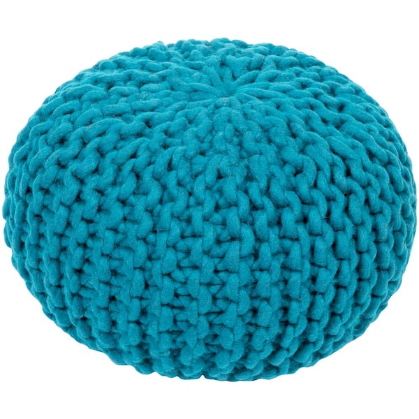 Livabliss Ahanu Teal Accent Pouf