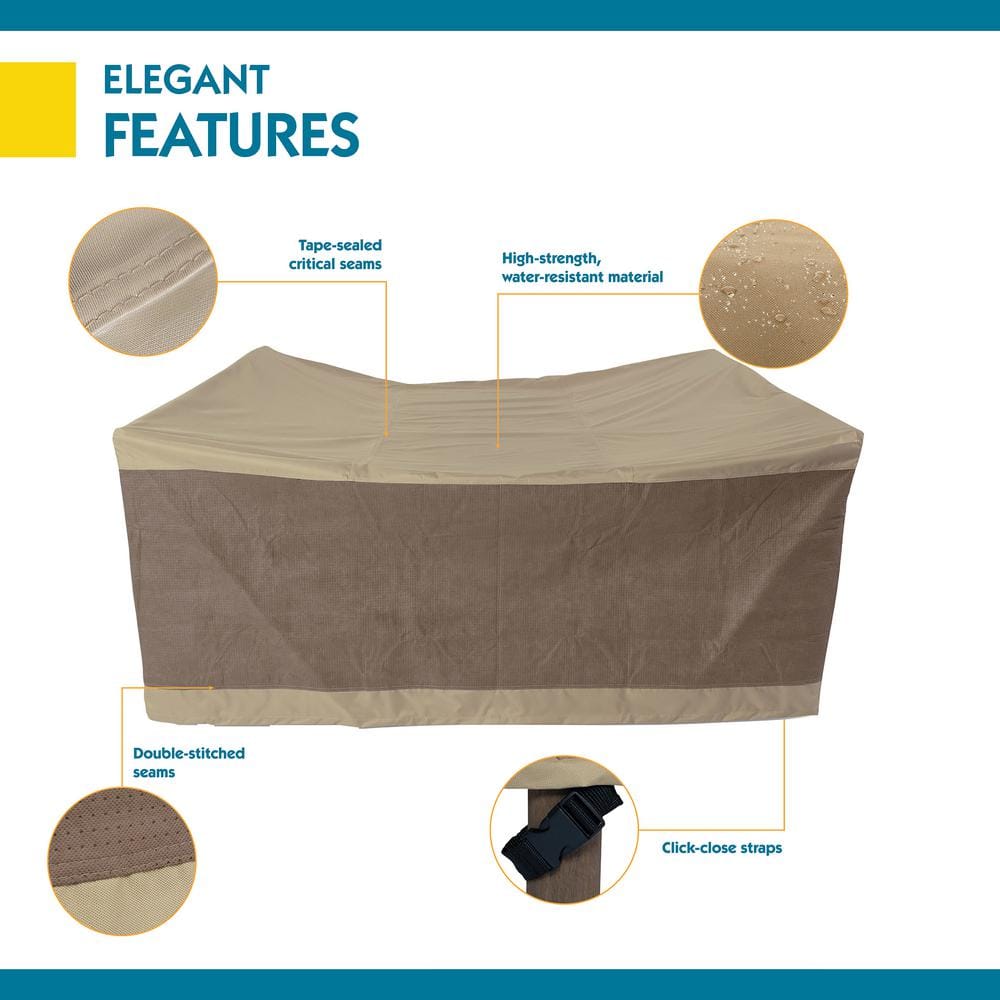 Elegant Tan Waterproof 76 Inch Patio Table & Chair Cover