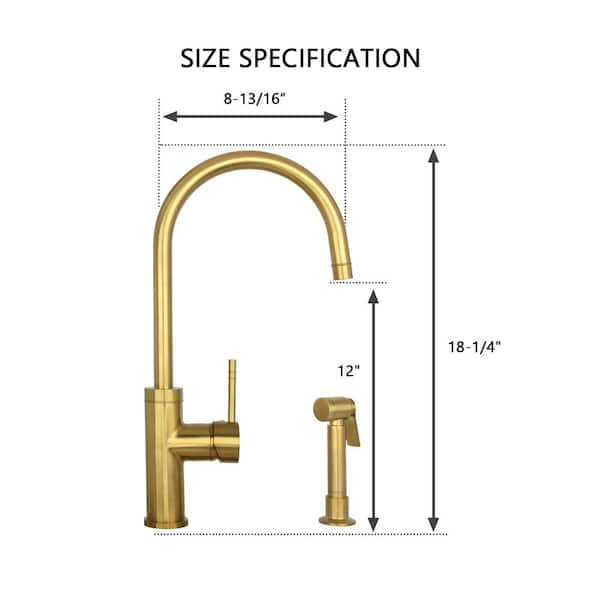 ANZZI Locke Single-Handle Standard Kitchen Faucet With Side Sprayer In Brushed Nickel