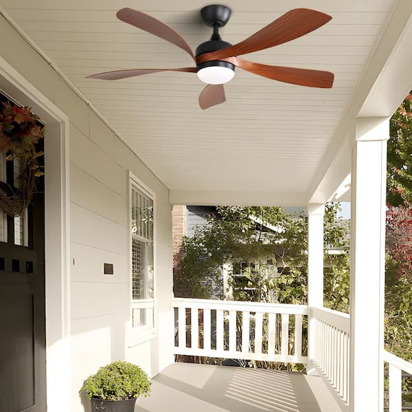 Avex 52 in. Smart Indoor Black Standard Ceiling Fan with Remote Control and Dimmable Integrated LED