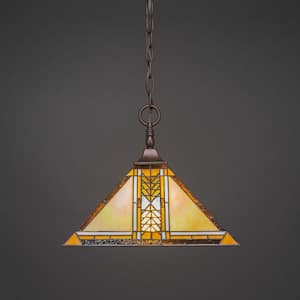 Kingston 100-Watt 1-Light Bronze Bowl Mini Pendant Light with Glass Shade
