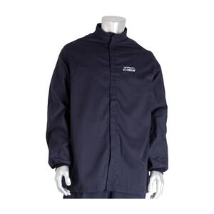 Men's Medium Navy Cotton/Nylon AR/FR Dual Certified Jacket with 2-Pockets, 40 Cal/sq. cm