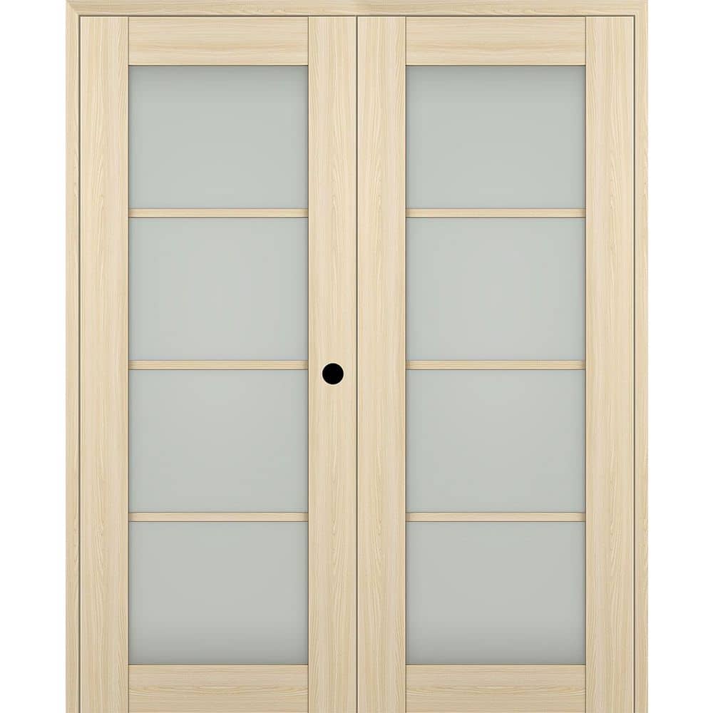 Avon 4 Lite N 56 in. x 80 in. Left Active 4-Lite Frosted Glass Loire Ash Wood Composite Double Prehung French Door price history on PriceWatchPro