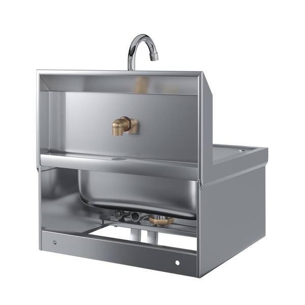 thumbnail interactive-video image 1 of Commercial Kitchen Stainless Steel Wall-Mount Hand Sink - 15 X 17 Inches - Super Chef 1 of 3