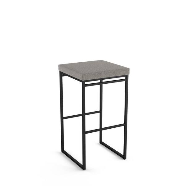 Amisco Easy 30 in. Silver Grey Polyester / Black Metal Bar Stool