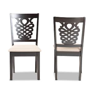 Gervais Sand and Dark Brown Upholstered Dining Chair (Set of 2)