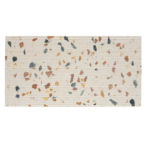 Terraforma 4 x 5 in. Beige Textured Terrazzo Marble Large Wall Tile Sample