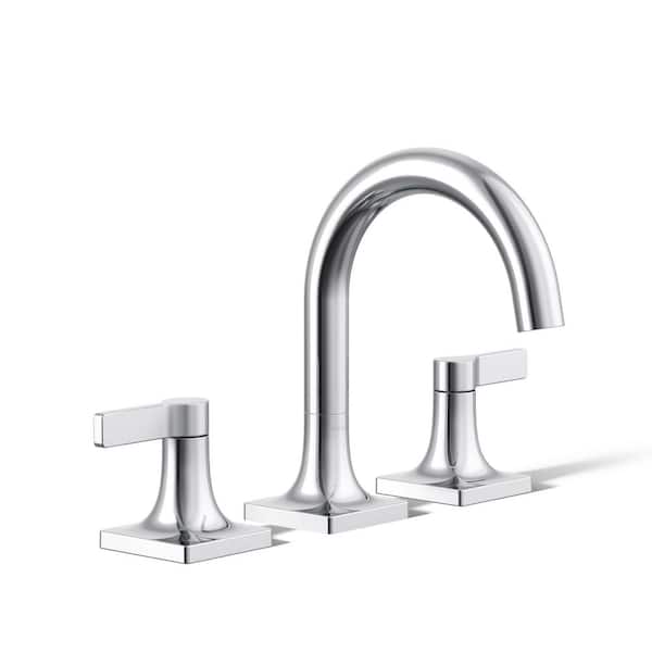 KOHLER Venza 8 in. Widespread Double Handle Bathroom Faucet in Polished Chrome