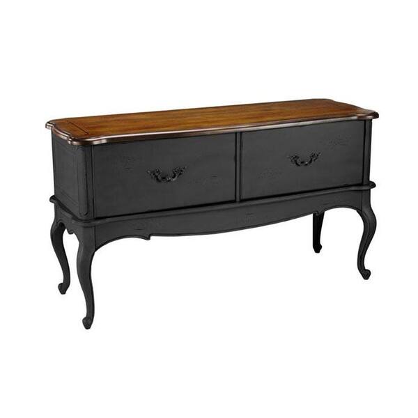 Unbranded Provence Black with Chestnut Top File Storage Console Table