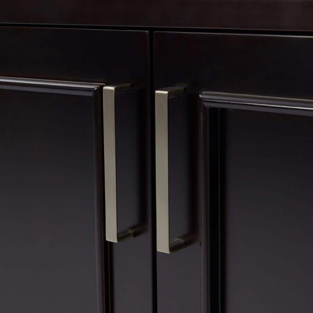 Espresso Double Bathroom Vanity with Carrara Marble Top and Mirror