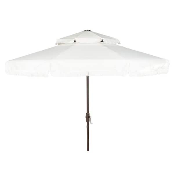 Milan 9 ft. Aluminum Market Tilt Patio Umbrella in White