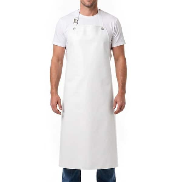 BISON LIFE White Heavy Duty Nitrile Industrial Bib Apron Chemical