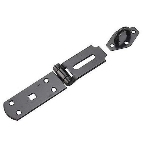 9 3/16 in. (233 mm) Black Heavy-Duty Steel Hasp for Indoor or Outdoor General Use
