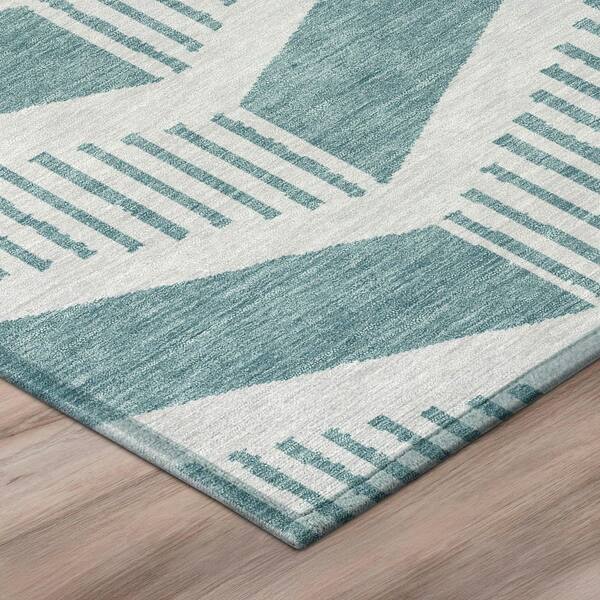 Chantille Machine Washable Indoor/Outdoor Abstract ACN2910 Teal 3 ft. x 4 ft. Area Rug