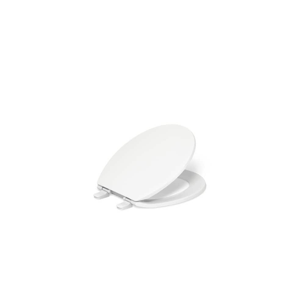 Kohler White Round Slow-Close Plastic Toilet Seat