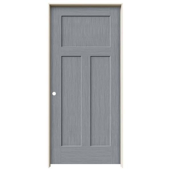 JELD-WEN 36 in. x 80 in. Craftsman Stone Stain Right-Hand Solid Core ...