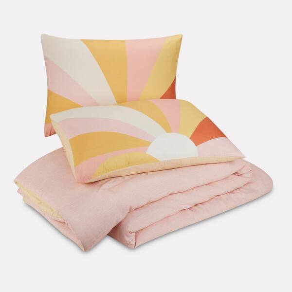 Seize The Day Pink 2-Piece Microfiber Twin Comforter Set