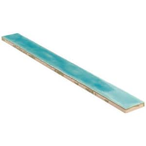 Nantucket Turquoise 2 in. x 0.37 in. Polished Ceramic Wall Tile Sample