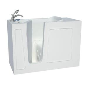 Builder's Choice 53 in. Left Drain Quick Fill Walk-In Whirlpool and Air Bath Tub in White