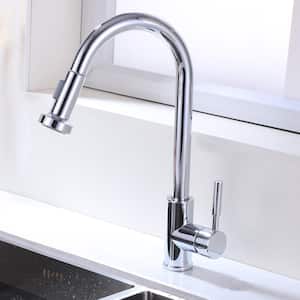 Single-Handle Pull Down Sprayer Kitchen Faucet Stainless Steel in Chrome