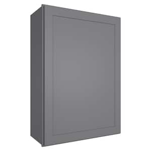 Newport Wall Cabinet Grey Shaker Style Stock Plywood 1-Door 18 in. W x 12 in. D x 30 in. H