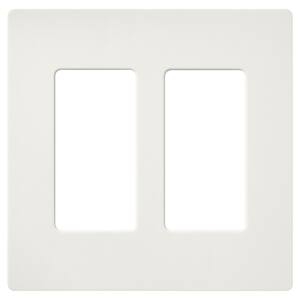 Claro 2 Gang Decorator/Rocker Wallplate, Matte, Architectural White (1-Pack)