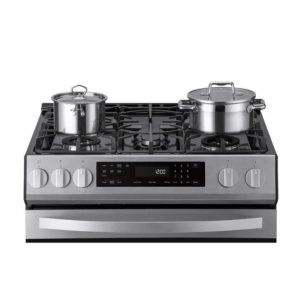 30-inch Stainless Steel Freestanding Gas Range with Convection and Self-Cleaning