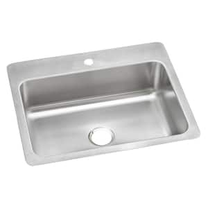 Dayton 27 in. Drop-In/Undermount Single Bowl 18-Gauge Stainless Steel Kitchen Sink Only