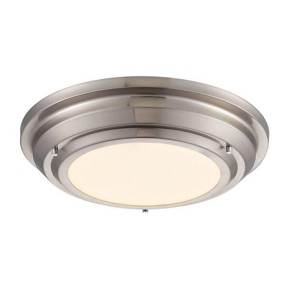 Titan Lighting Buellton Collection 2-Light Brushed Nickel LED Flushmount