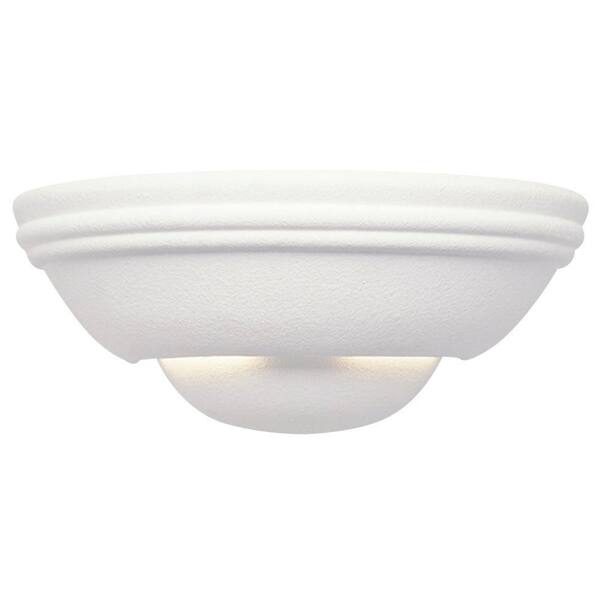 Westinghouse 1-Light Textured Ceramic White Interior Wall Sconce with Paintable