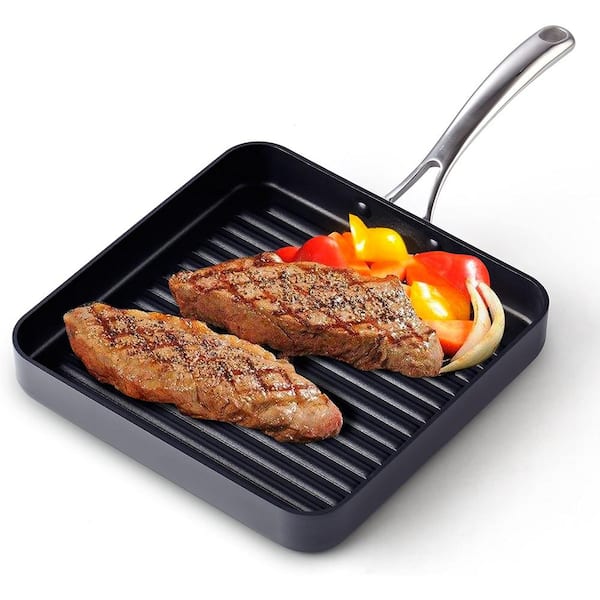 Cooks Standard 11 in. Hard-Anodized Aluminum Nonstick Griddle in Black  02539 - The Home Depot
