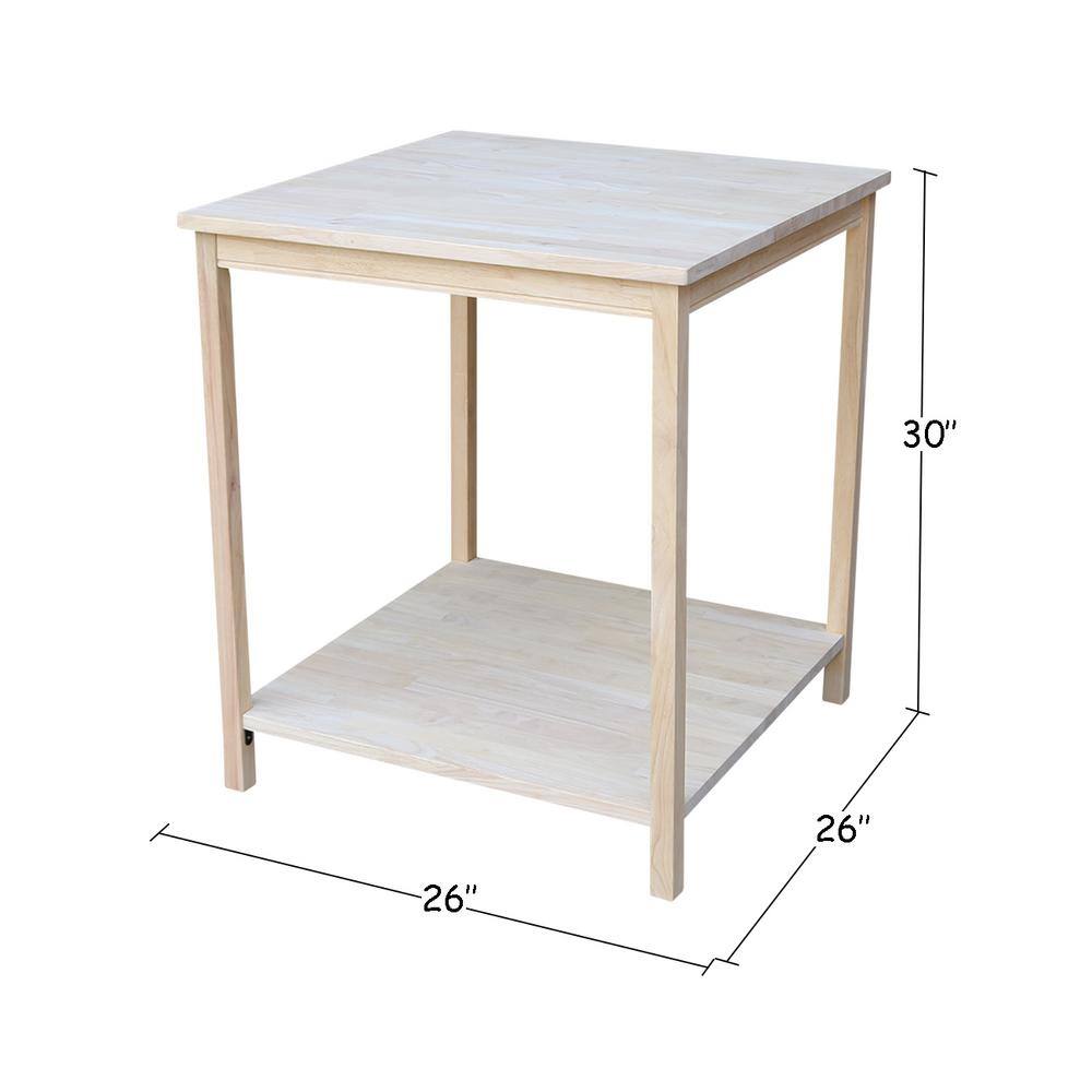 Elegant Solid Hardwood Traditional Printer Stand, 32'' Unfinished