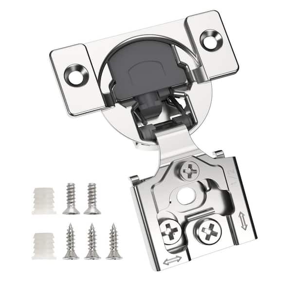 50-Pack 1/2 in. Overlay 3D Soft Close Concealed Hinge, Smooth Slow Self Hidden 105° Open Angle Stainless Steel Hinge