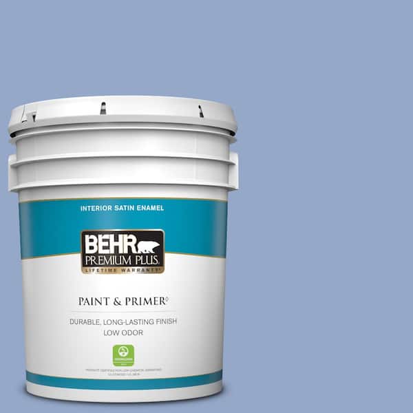 BEHR PREMIUM PLUS 5 gal. #600D-4 Finesse Satin Enamel Low Odor Interior Paint & Primer