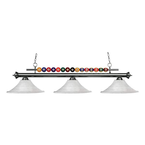 Filament Design Lawrence 3-Light Gun Metal Incandescent Billiard Lamp