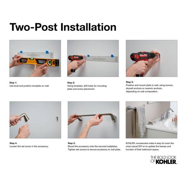 KOHLER Kelston Vibrant Brushed Nickel Wall Mount Spring-Loaded Toilet Paper Holder KOHLER Kelston Vibrant Brushed Nickel Wall Mount Spring-Loaded Toilet Paper Holder
