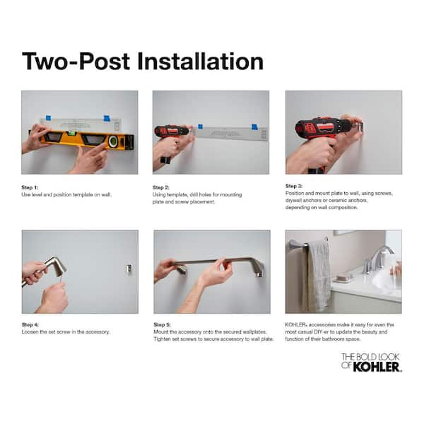 Elate 12 in. Wall Mount Towel Bar in Vibrant Brushed Moderne Brass